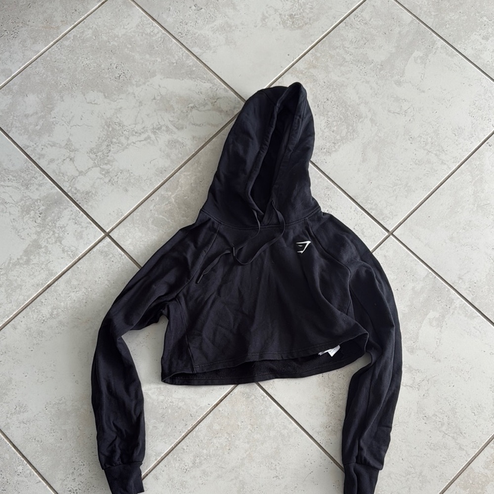 Gymshark Black Cropped Hoodie